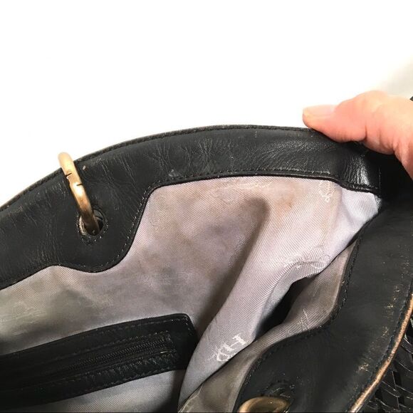 Cole Haan leather openweave tote/shoulder hobo bag - Picture 13 of 14